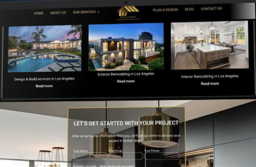 VB Alliance Construction website — web design by ADroom Digital, Los Angeles
